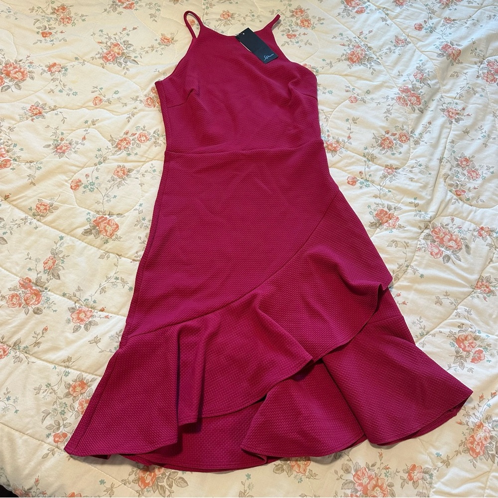 NWT Nordstrom Asymmetrical Wine Dress